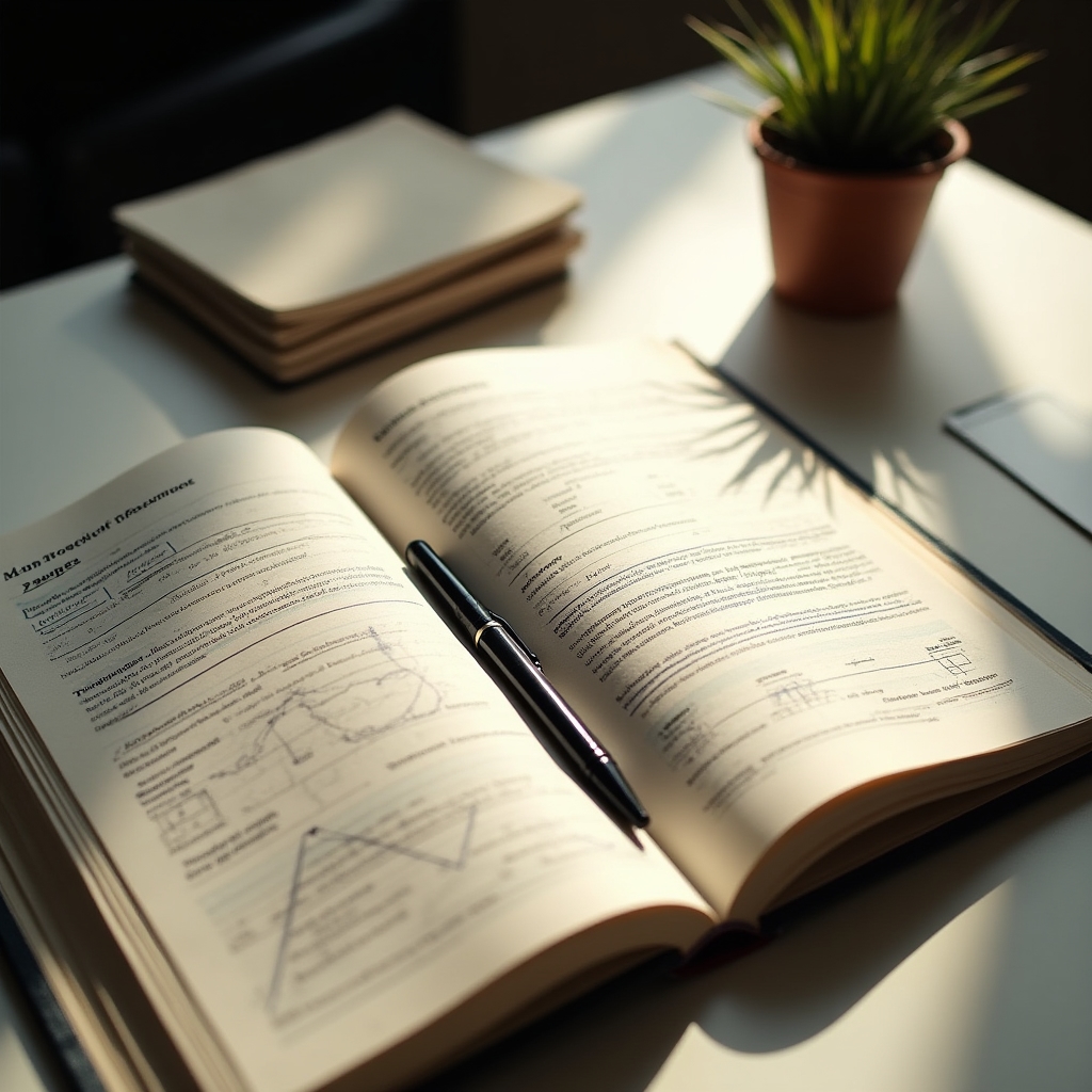 Kursunterlagen auf einem Schreibtisch – strukturiertes Lernmaterial